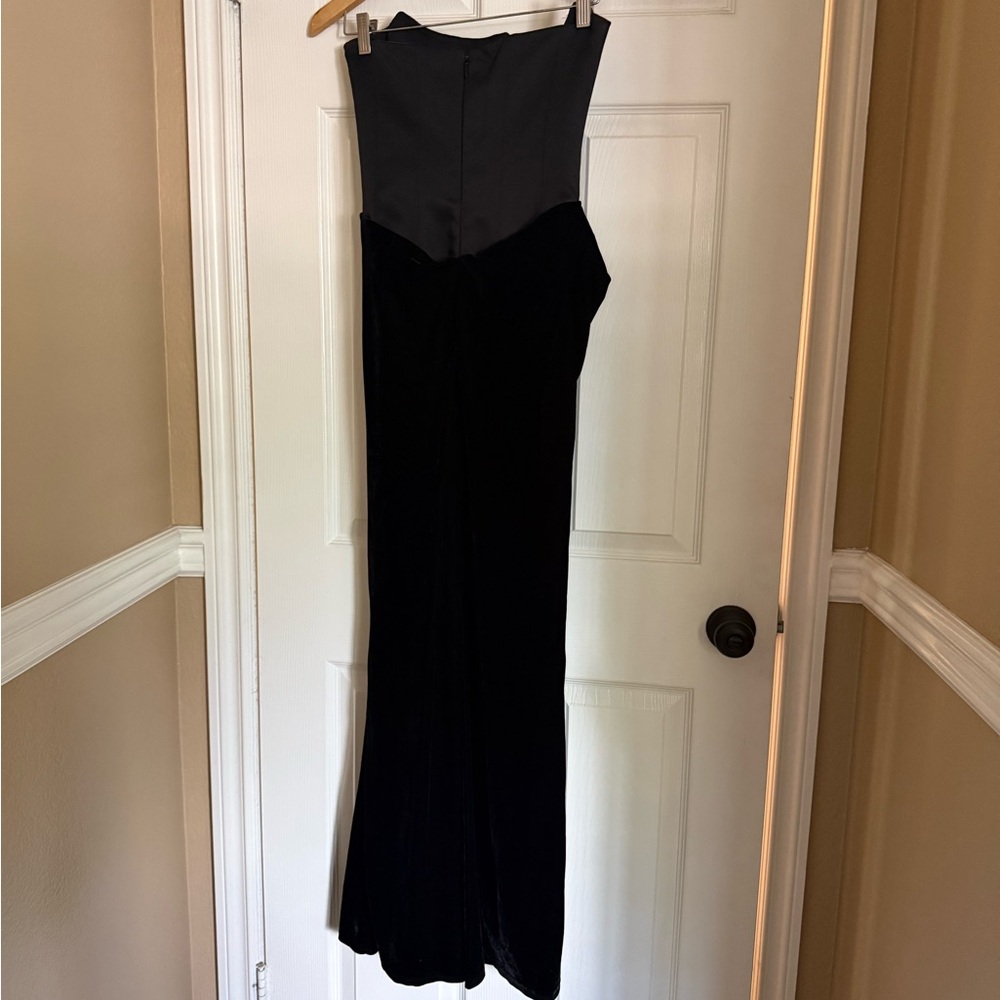 HOUSE OF CB Persephone Strapless Corset Satin & Velvet Mermaid Gown size S A-C - Picture 4 of 5